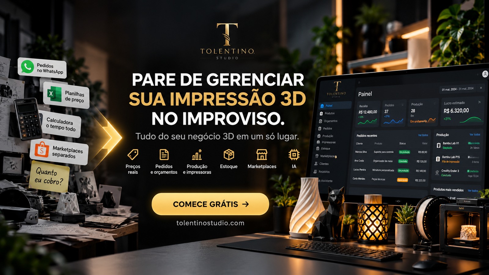 Tolentino Studio: tudo do seu negócio 3D em um só lugar